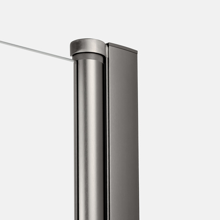 Drzwi wnękowe NEW SOLEO GUNMETAL BRUSHED 1D U 110x195 szkło czyste 6mm Active Shield 2.0