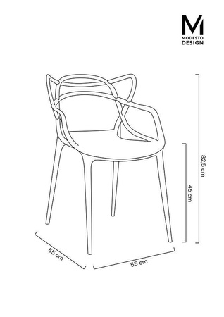 MODESTO zestaw 2 krzeseł HILO czarne -    polipropylen