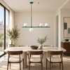 Lampa wisząca MODERNO 80 cm -szmaragdowa z białymi kloszami