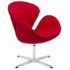 Fotel SWAN WOOL PREMIUM czerwony -  wełna, podstawa stal