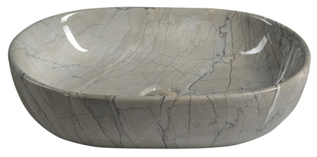 DALMA umywalka ceramiczna nablatowa 59x42 cm, grigio