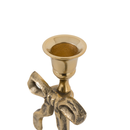 Bow Dinner Candle Holder Gold 100x100x245mm