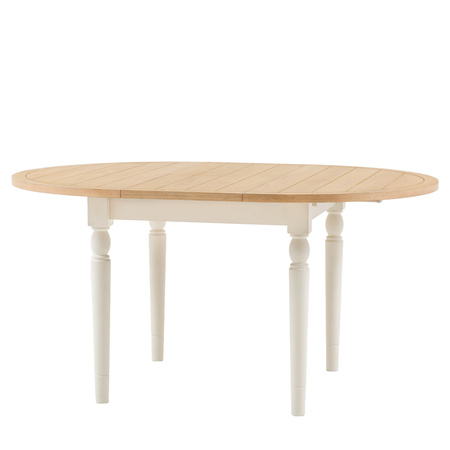 Eton Round Ext Dning Table White 1100/1500x750mm