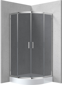 Kabina prysznicowa z brodzikiem półokrągła 80 cm