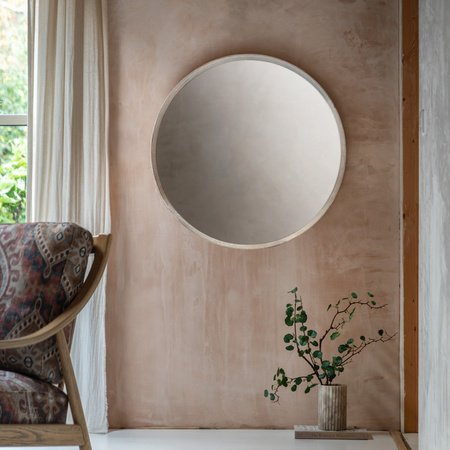 Helsinki Round Mirror Washed Oak 800x58x800mm