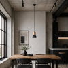 Lampa wisząca CONCRETE 12 cm- czarny beton, drewno