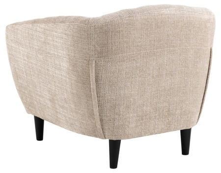 Fotel Ria – beżowy fotel Juto 4 z czarnymi nogami z drewna kauczukowego ACTONA