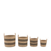 Storage Basket Black Stripe Nest s/4 D370mm