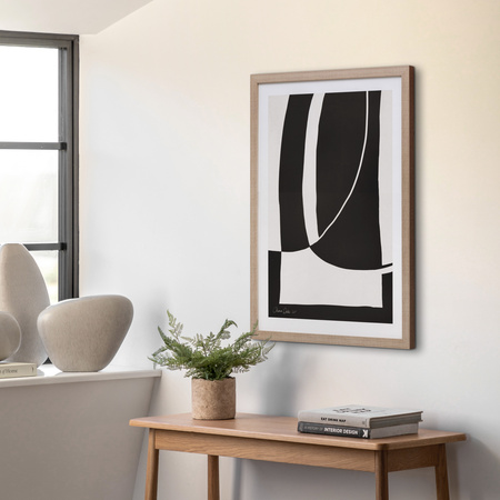 Obraz w ramie „Abstract Noir et Blanc” – czarny, 60 × 2,6 × 80 cm