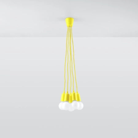 Lampa wisząca DIEGO 5 żółta