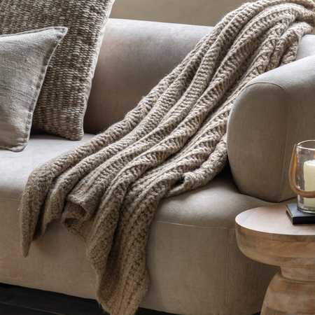 Luxury Melange Knit Throw Oatmeal 1300x1700mm