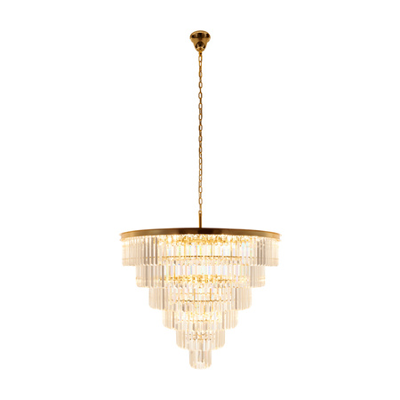 Lampa wisząca SPLENDORE 100 cm - żyrandol złoto-kryształowy