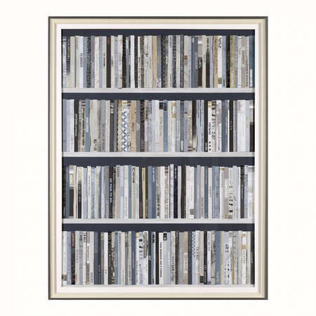 Obraz w ramie „Blockbusters” – niebieski / złoty, 79 × 4 × 102 cm