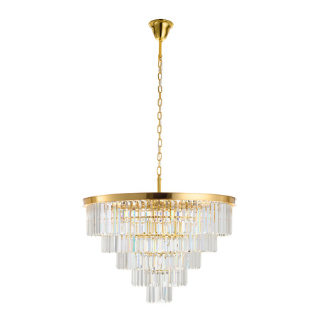 Lampa wisząca SPLENDORE 80 cm - żyrandol złoto-kryształowy
