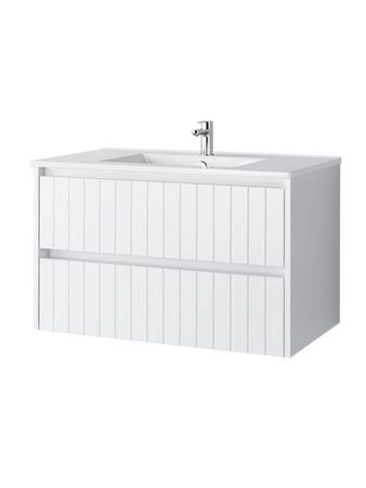 Szafka łazienkowa z umywalką 80 cm, biały mat MELITO 002-SU80-01+UP4530-800