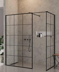 KABINA NEW MODUS BLACK WALK-IN U 150x90x200 KRATKA - CZYSTE 8mm ACTIVE SHIELD