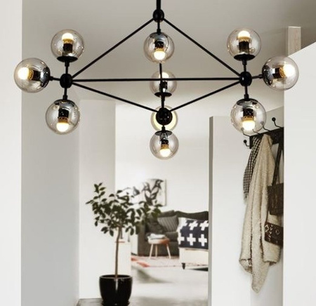 Lampa wisząca ASTRIFERO-10, 90 cm -  bursztynowo czarna