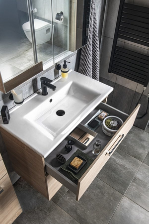 VEGA szafka umywalkowa 82x67,6x43,8cm, 2 szuflady, dąb platin