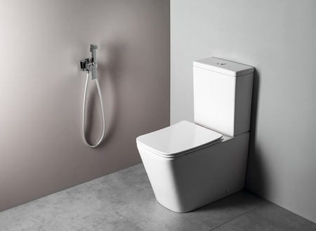 PORTO RIMLESS kompakt WC, odpływ poziomy/pionowy, biały