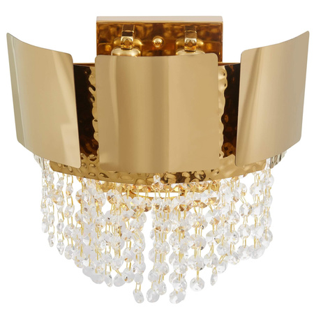 LAMPA ŚCIENNA KINKIET KRYSZTAŁOWY ZŁOTY DIONA W2