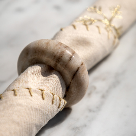 Novi Napkin Rings Set of 4 Beige Marble 58x58x20mm