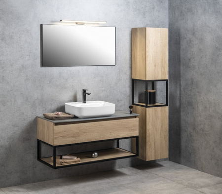 CHICAGO XL LED oświetlenie 600x120mm, 12W, 230V, IP44, plastik, czarny mat