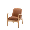 Fotel Carrera z brązowej skóry 685 x 720 x 820 mm