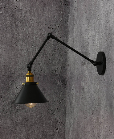 LAMPA ŚCIENNA KINKIET LOFTOWY CZARNY GUBI W2