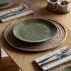 Organic Beaded Dinner Plate Olive (4pk) D280mm