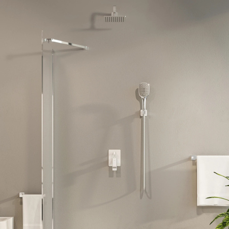 PARMA system prysznicowy podtynkowy, chrom/biały połysk