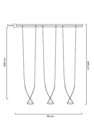 MOOSEE lampa wisząca ATLAS 3 czarna