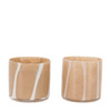 Candy Tealight Holder Beige&Cream (2pk) 85x85x80mm