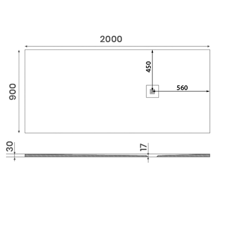 MITIA brodzik prysznicowy kompozytow 200x90cm, czarny