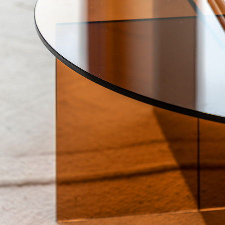 Parioli Glass Coffee Table Bronze 900x900x325mm