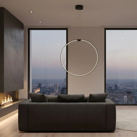 Lampa wisząca ACIRCULO 50 cm - czarny ring LED