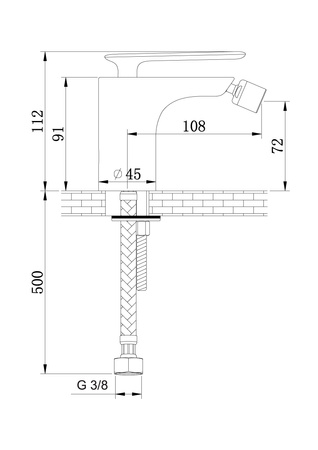 EXPERIENCE Black 1-otworowa bateria bidetowa
