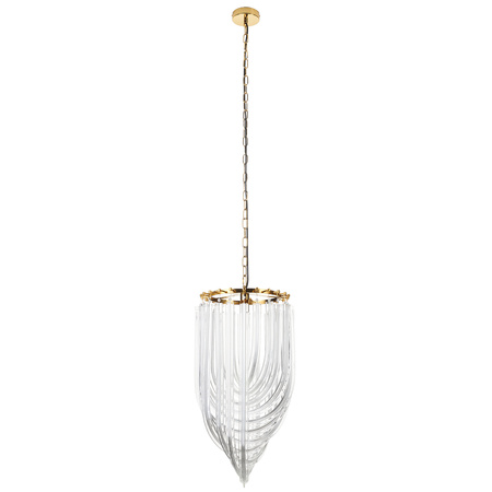 Lampa wisząca WAVE złota 60 cm kryształowa
