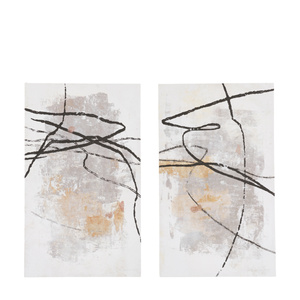 Obraz w ramie „Tangle” – biały, 60 × 3 × 100 cm, zestaw 2 szt.
