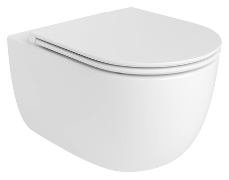 GLANZ WC misa wisząca, Vortex Rimless, 36x52,5cm, biały