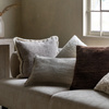 Woodleigh Fringe Cushion Stone 500x500mm