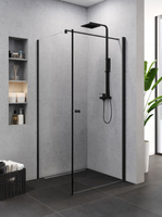 Kabina prysznicowa SUPERIA BLACK kwadratowa 80x80x195 szkło czyste 6mm z powłoką