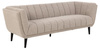 Sofa 3-osobowa Tampa – tkanina Monza bouclé beżowa, czarne drewniane nogi 218 cm ACTONA
