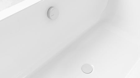 Zestaw odpływowy z korkiem automatycznym, długość 1200mm, korek 72mm, biały