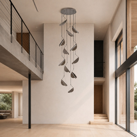 Lampa wisząca NAMI-12 - LED, szary szczotkowany