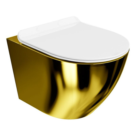 Miska wisząca WC z Deską Sofi Slim Gold/White