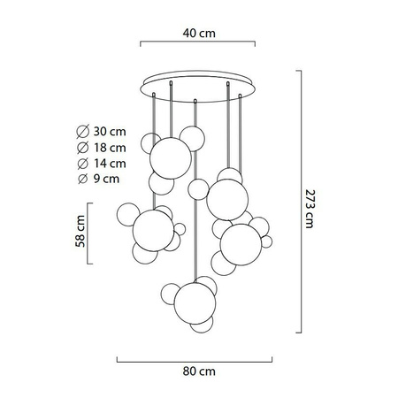 MOOSEE Lampa wisząca CAPRI DISC 5 złota