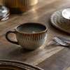 Organic Ridged Mug Stone (4pk) 145x110x80mm