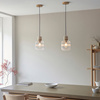 Travi Ribbed 1 Pendant Light Natural Travertine