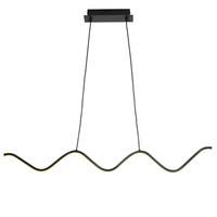Lampa wisząca ZIGZAG 90 cm - LED, czarna, falista listwa