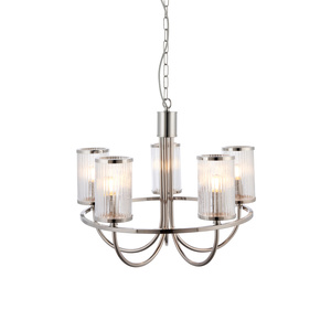 Henbury 5 Pendant Light Bright Nickel